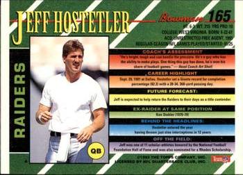 1993 Bowman #165 Jeff Hostetler Back