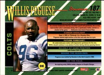 1993 Bowman #187 Willis Peguese Back