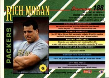 1993 Bowman #188 Rich Moran Back