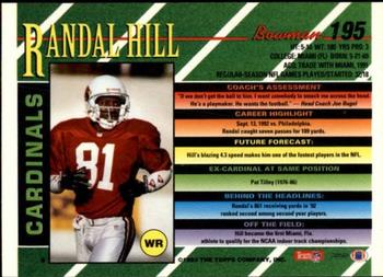 1993 Bowman #195 Randal Hill Back