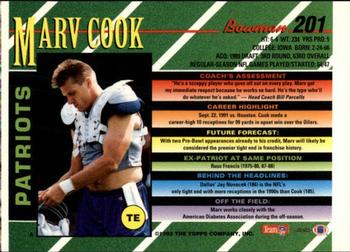 1993 Bowman #201 Marv Cook Back