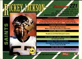 1993 Bowman #221 Rickey Jackson Back