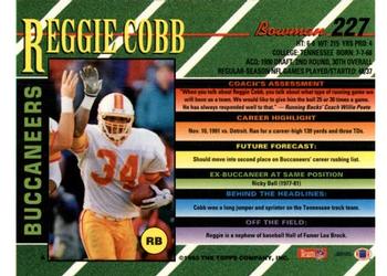 1993 Bowman #227 Reggie Cobb Back
