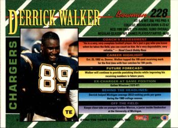 1993 Bowman #228 Derrick Walker Back