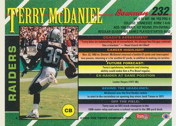 1993 Bowman #232 Terry McDaniel Back