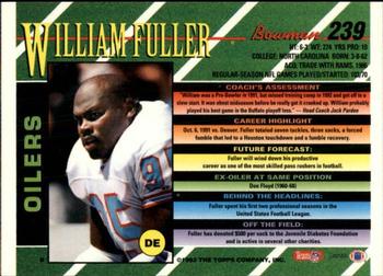 1993 Bowman #239 William Fuller Back