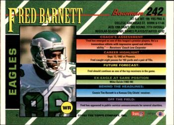 1993 Bowman #242 Fred Barnett Back