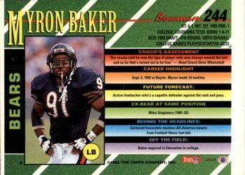 1993 Bowman #244 Myron Baker Back