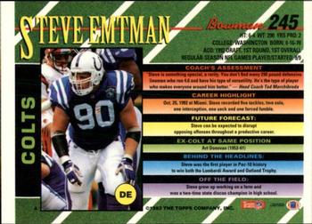 1993 Bowman #245 Steve Emtman Back