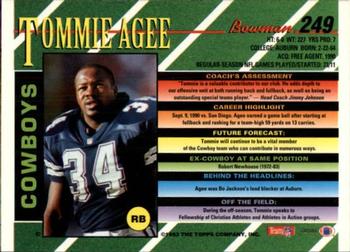 1993 Bowman #249 Tommie Agee Back