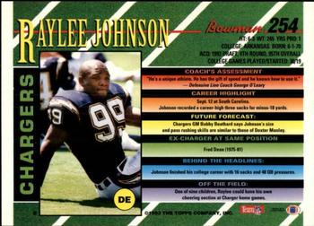 1993 Bowman #254 Raylee Johnson Back