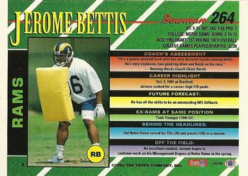 1993 Bowman #264 Jerome Bettis Back