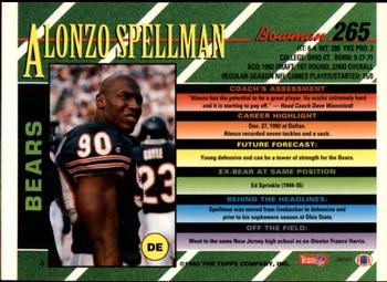 1993 Bowman #265 Alonzo Spellman Back