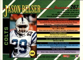1993 Bowman #267 Jason Belser Back