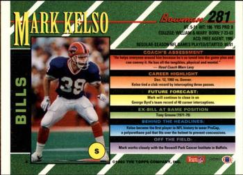 1993 Bowman #281 Mark Kelso Back