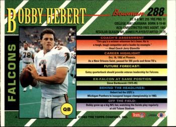 1993 Bowman #288 Bobby Hebert Back