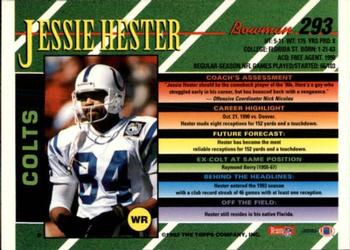 1993 Bowman #293 Jessie Hester Back