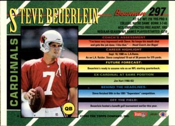 1993 Bowman #297 Steve Beuerlein Back