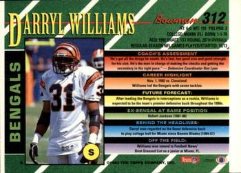 1993 Bowman #312 Darryl Williams Back