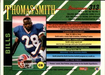 1993 Bowman #313 Thomas Smith Back
