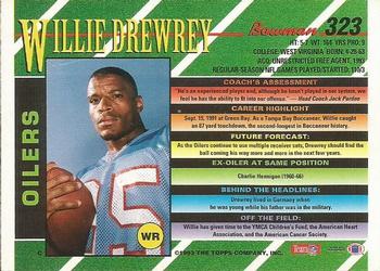 1993 Bowman #323 Willie Drewrey Back