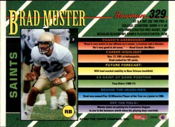 1993 Bowman #329 Brad Muster Back
