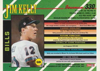 1993 Bowman #330 Jim Kelly Back