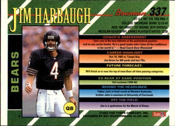 1993 Bowman #337 Jim Harbaugh Back