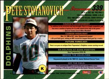 1993 Bowman #339 Pete Stoyanovich Back
