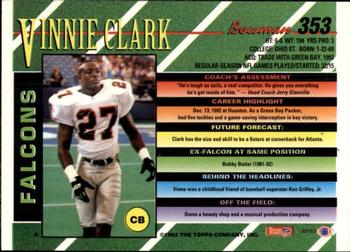 1993 Bowman #353 Vinnie Clark Back