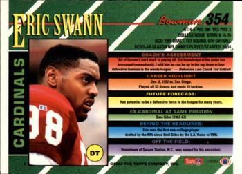 1993 Bowman #354 Eric Swann Back