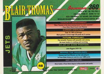 1993 Bowman #360 Blair Thomas Back