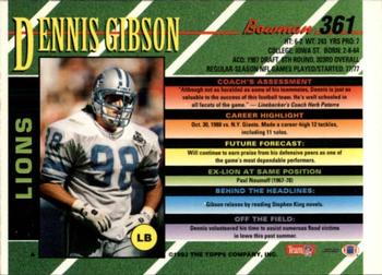 1993 Bowman #361 Dennis Gibson Back
