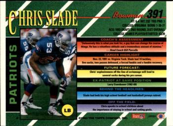1993 Bowman #391 Chris Slade Back