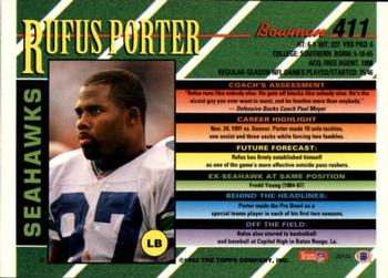 1993 Bowman #411 Rufus Porter Back