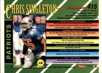 1993 Bowman #415 Chris Singleton Back