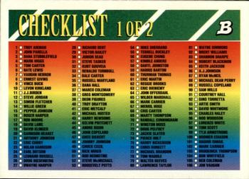 1993 Bowman #422 Checklist 1: 1-212 Front