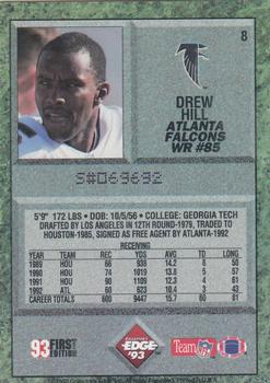 1993 Collector's Edge #8 Drew Hill Back