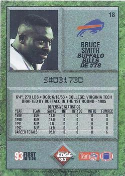 1993 Collector's Edge #18 Bruce Smith Back
