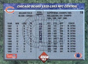 1993 Collector's Edge #19 Chicago Bears Back