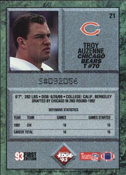 1993 Collector's Edge #21 Troy Auzenne Back