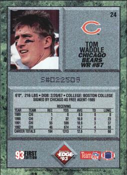 1993 Collector's Edge #24 Tom Waddle Back