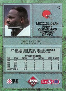 1993 Collector's Edge #40 Michael Dean Perry Back