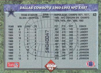 1993 Collector's Edge #43 Dallas Cowboys Back