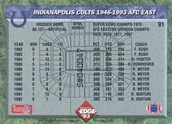 1993 Collector's Edge #91 Indianapolis Colts Back