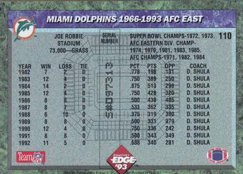 1993 Collector's Edge #110 Miami Dolphins Back