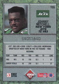 1993 Collector's Edge #155 Johnny Mitchell Back