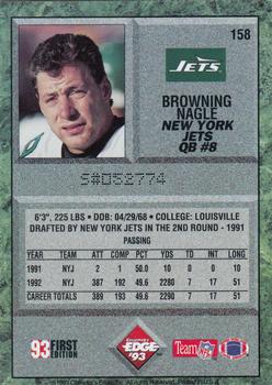 1993 Collector's Edge #158 Browning Nagle Back
