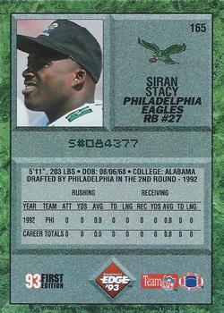 1993 Collector's Edge #165 Siran Stacy Back