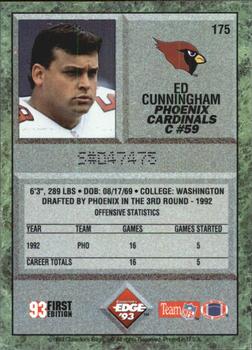1993 Collector's Edge #175 Ed Cunningham Back